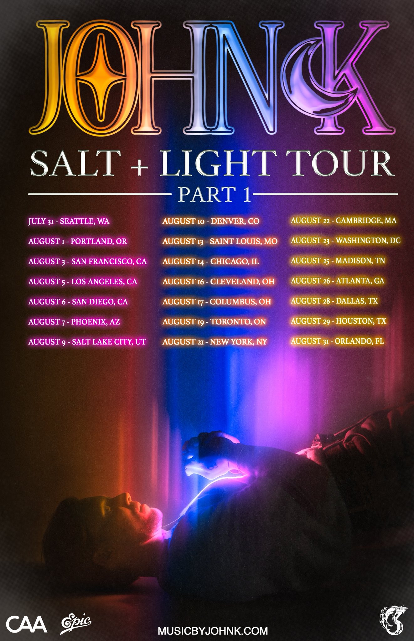 John K SALT + LIGHT Tour: Part 1 Tour Poster